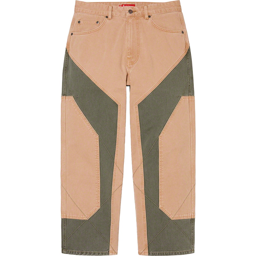 Details on 2-Tone Paneled Jean Brown from fall winter
                                                    2022 (Price is $178)