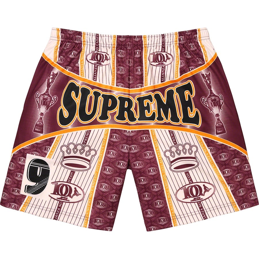 Supreme Por Ciento Soccer Short (FW22) - Burgundy - $98