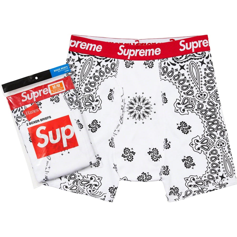 Details on Supreme Hanes Bandana Boxer Briefs (2 Pack) White from fall winter
                                                    2022 (Price is $32)