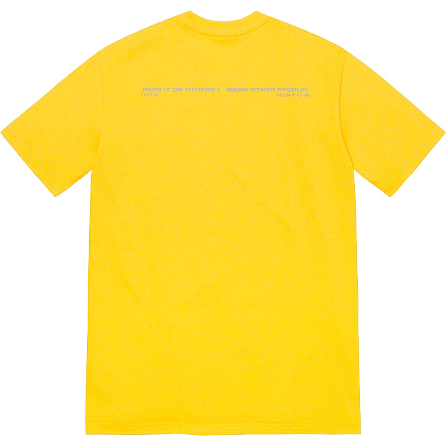 Details on Warning Tee Yellow from fall winter
                                                    2022 (Price is $40)