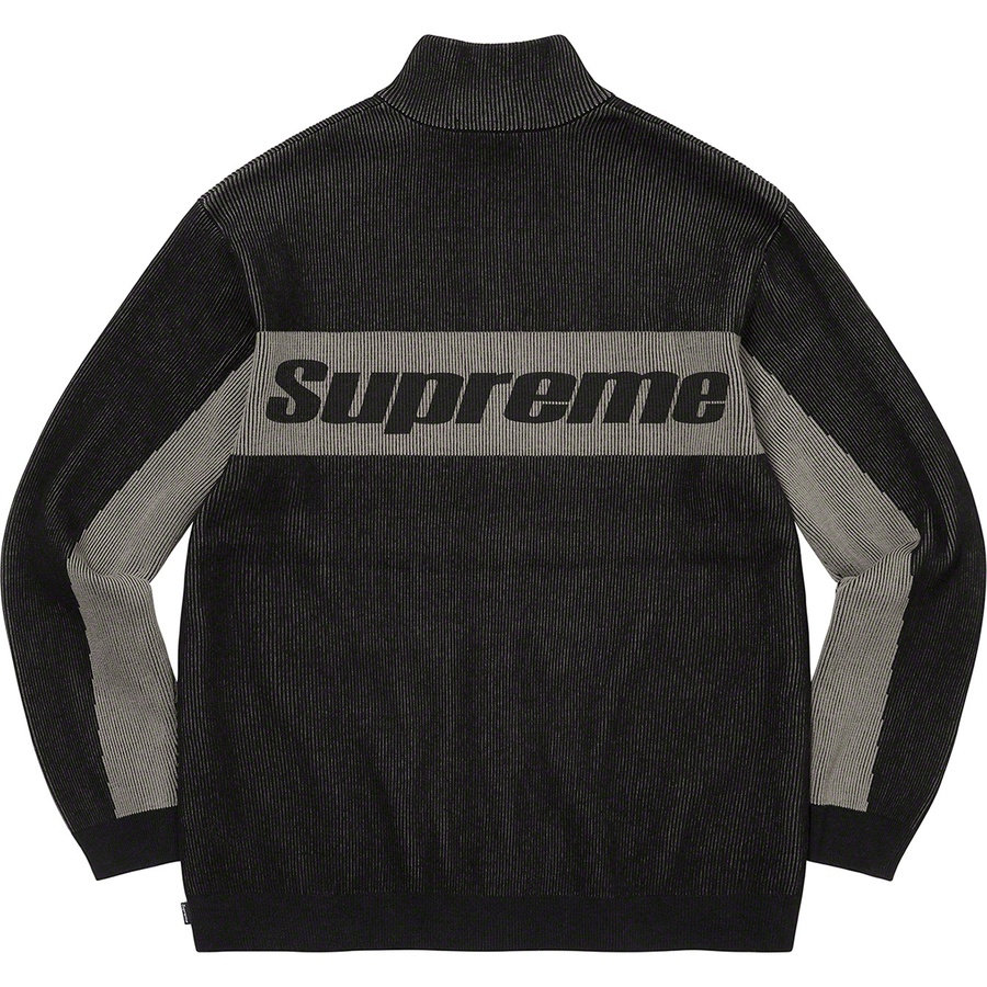 Details on 2-Tone Ribbed Zip Up Sweater Black from fall winter
                                                    2022 (Price is $188)