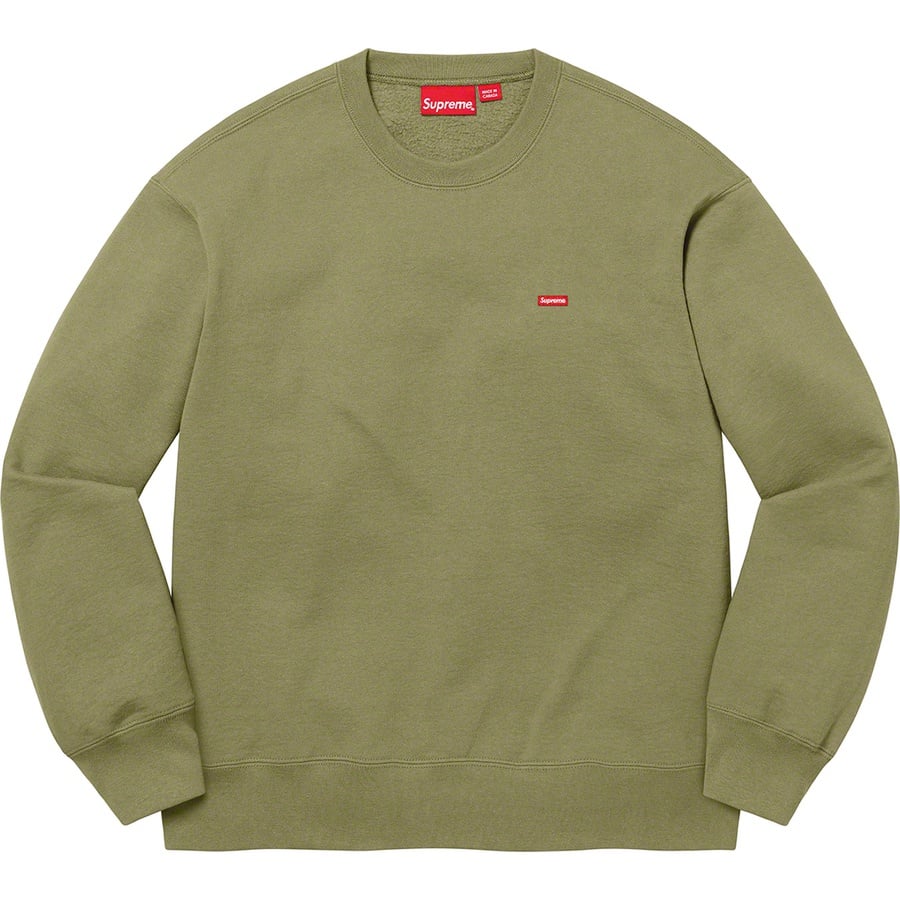 Details on Small Box Crewneck Light Olive from fall winter 2022 (Price is $138)