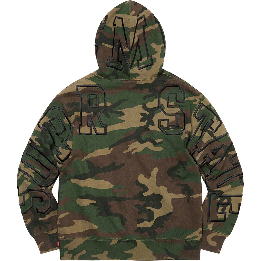 Details on State Hooded Sweatshirt Woodland Camo from fall winter 2022 (Price is $158)