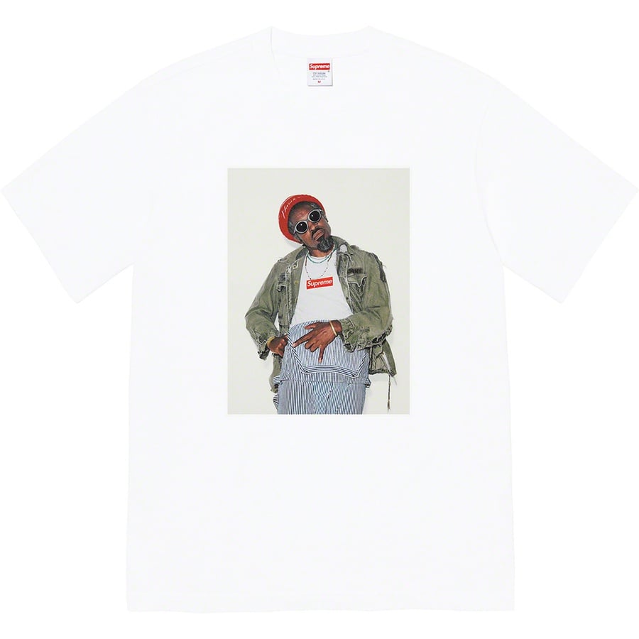 Details on André 3000 Tee White from fall winter
                                                    2022 (Price is $54)