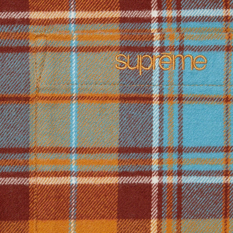 Details on Plaid Flannel Shirt Rust from fall winter 2022 (Price is $128)