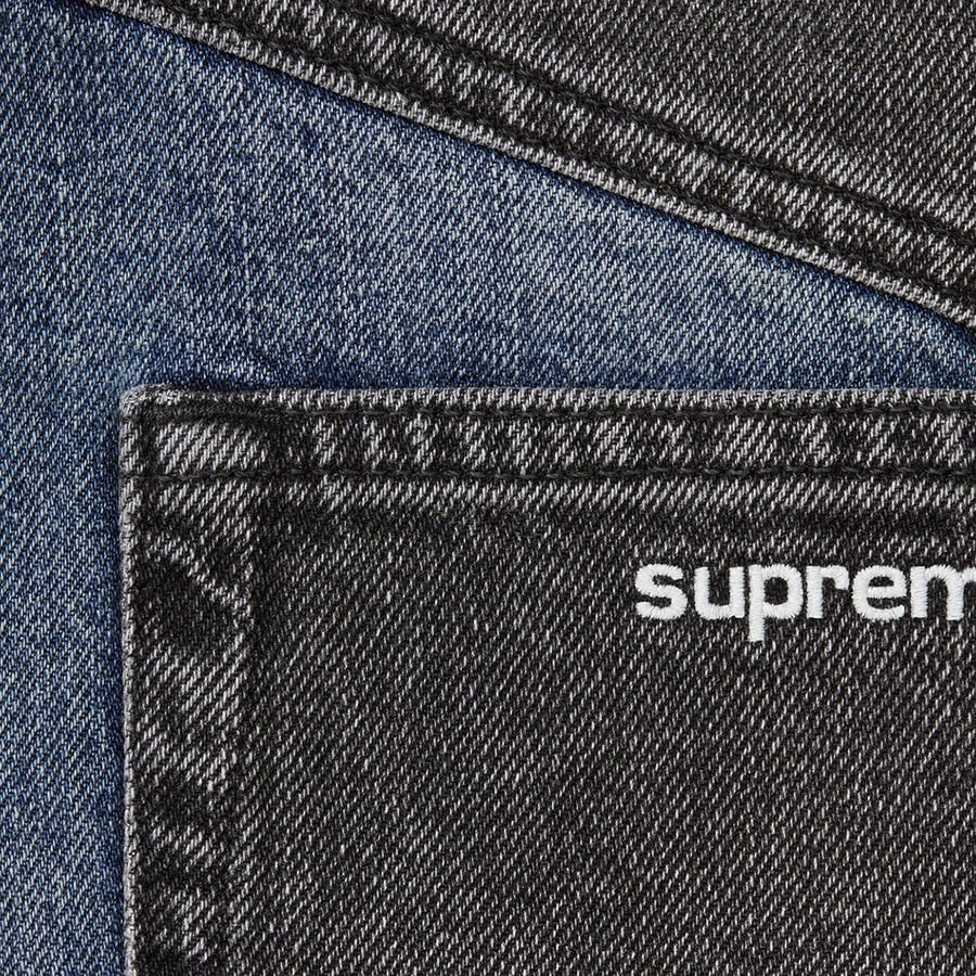 Details on 2-Tone Paneled Jean Black from fall winter
                                                    2022 (Price is $178)