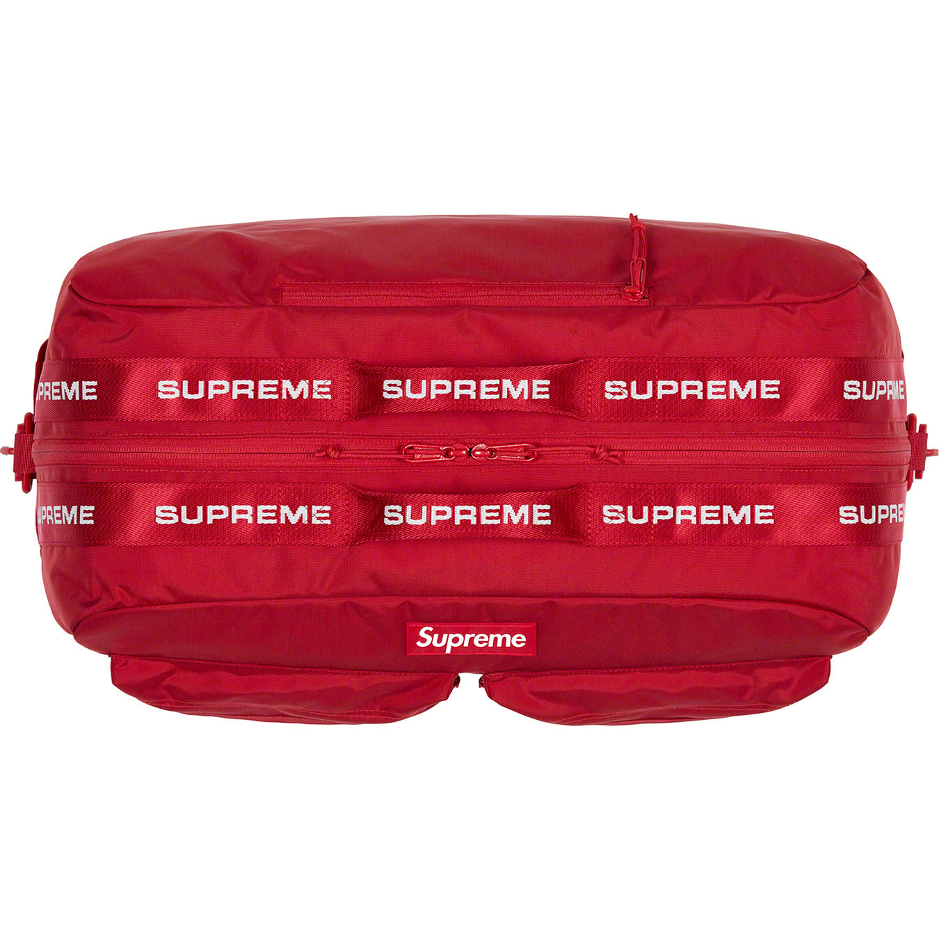 SUPREME SUPREME NYLON RED DUFFLE BAG FW22