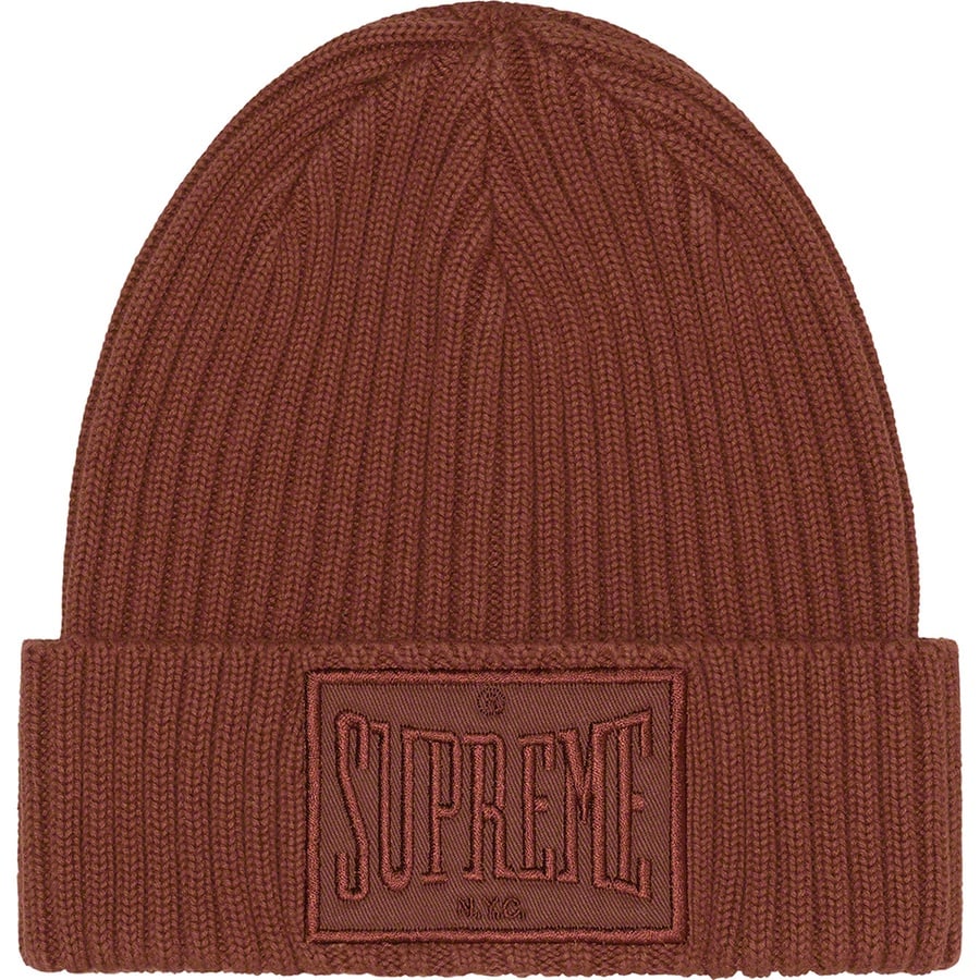 Details on Overdyed Patch Beanie Brown from fall winter
                                                    2022 (Price is $38)