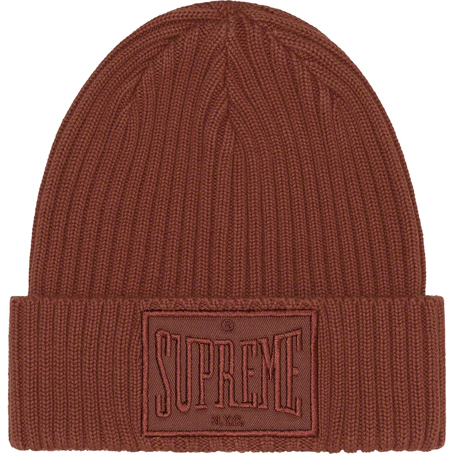 Details on Overdyed Patch Beanie Brown from fall winter
                                                    2022 (Price is $38)