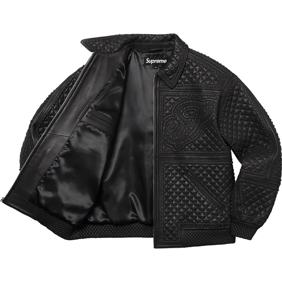 Supreme Studded Quilted Leather Jacket (FW22) - Black - $1198