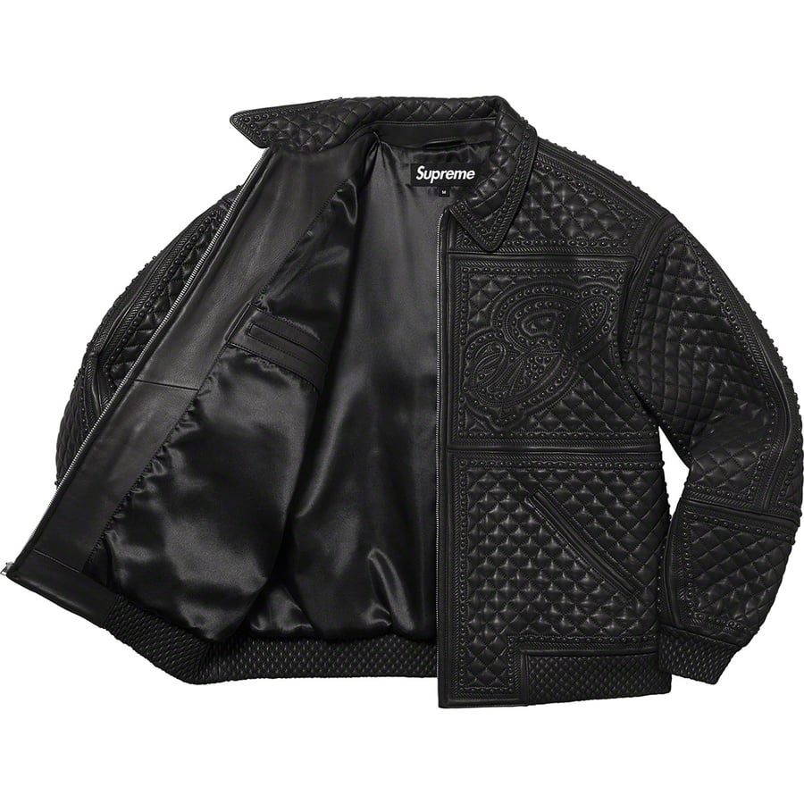 Details on Studded Quilted Leather Jacket Black from fall winter
                                                    2022 (Price is $1198)