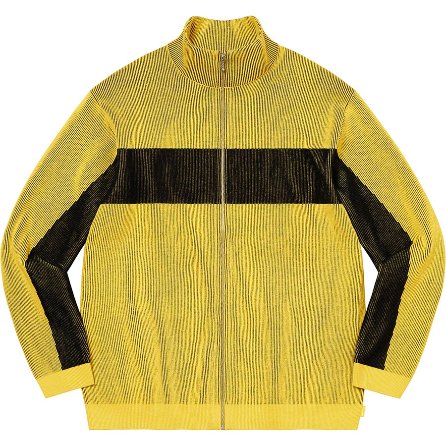 Details on 2-Tone Ribbed Zip Up Sweater Yellow from fall winter
                                                    2022 (Price is $188)