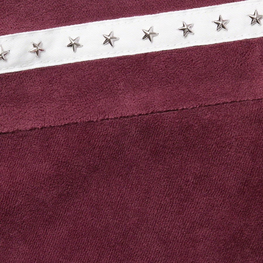 Details on Studded Velour Track Jacket Burgundy from fall winter
                                                    2022 (Price is $148)
