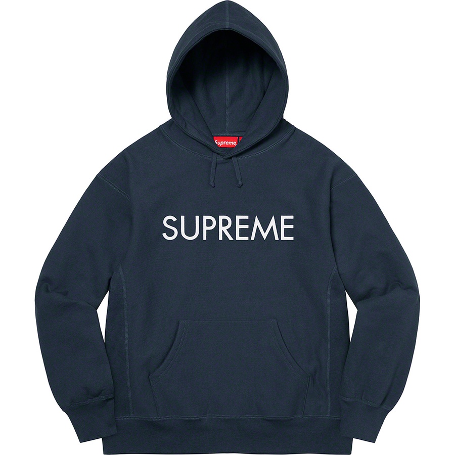 Details on Capital Hooded Sweatshirt Navy from fall winter
                                                    2022 (Price is $158)