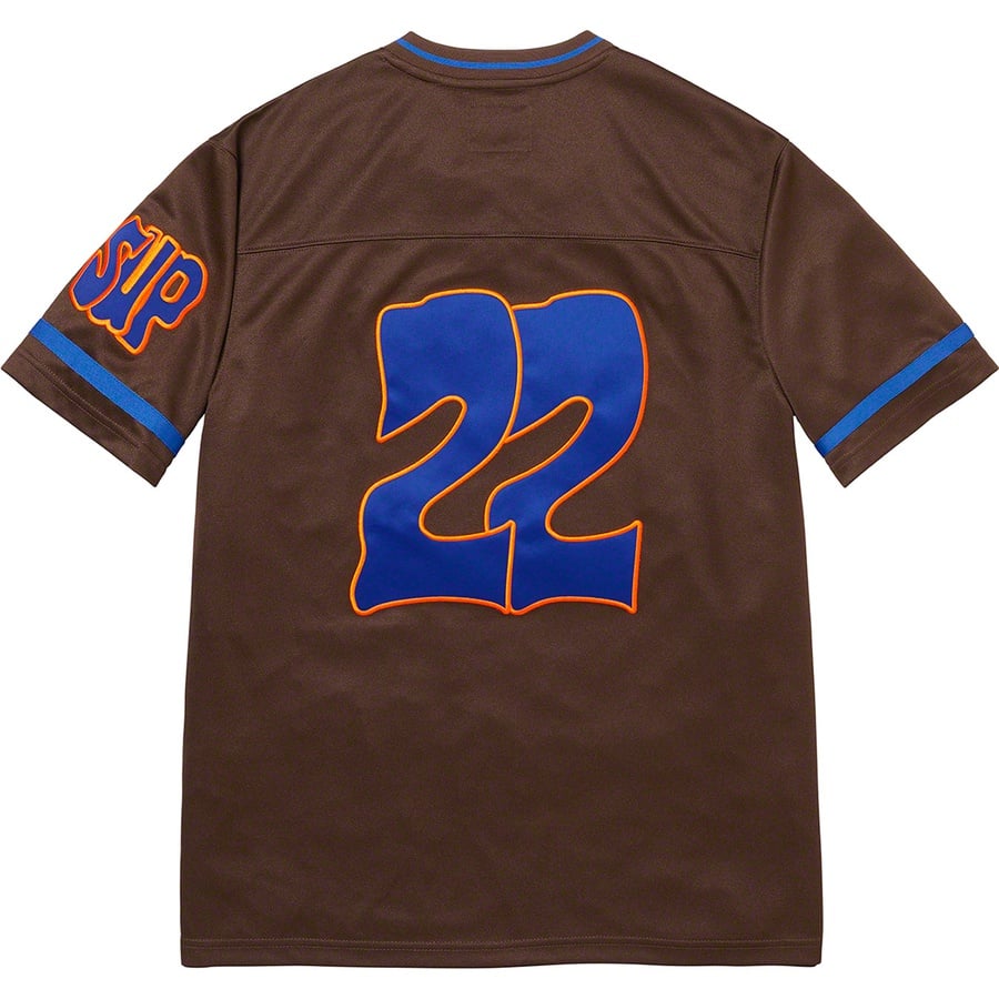 Details on Supreme Mitchell & Ness Football Jersey Brown from fall winter
                                                    2022 (Price is $138)