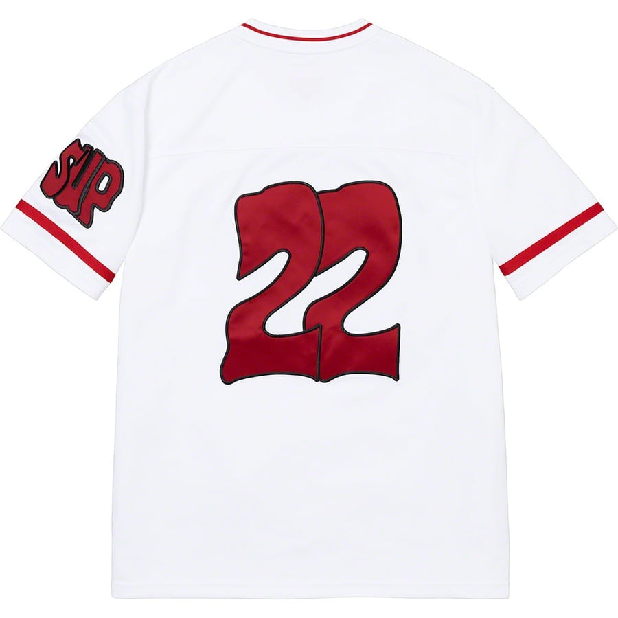 Details on Supreme Mitchell & Ness Football Jersey White from fall winter
                                                    2022 (Price is $138)