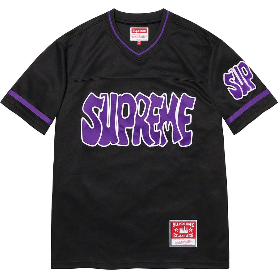 Details on Supreme Mitchell & Ness Football Jersey Black from fall winter
                                                    2022 (Price is $138)