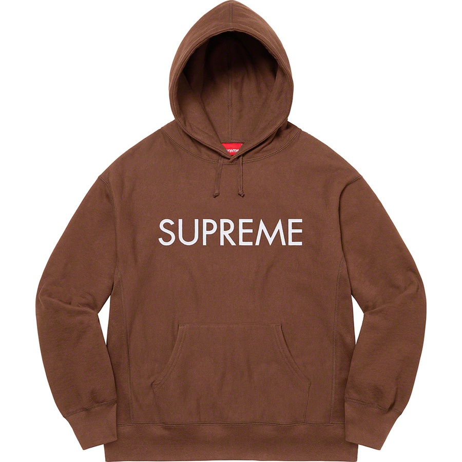 Details on Capital Hooded Sweatshirt Dark Brown from fall winter
                                                    2022 (Price is $158)