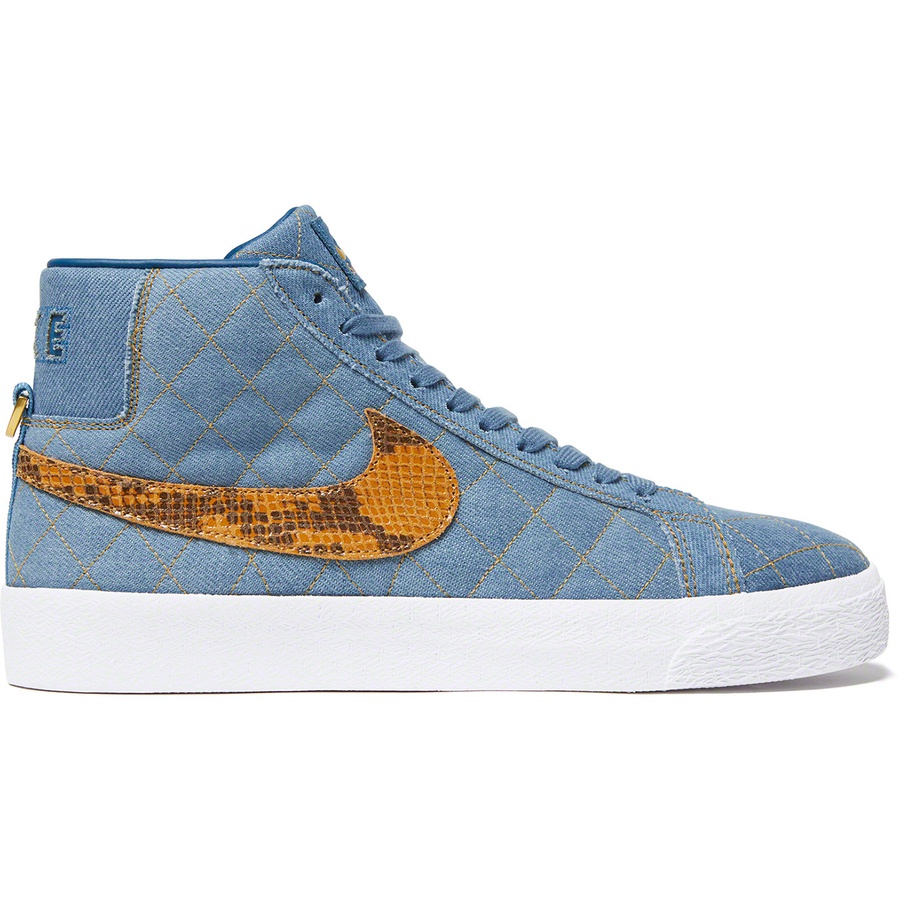 Details on Supreme Nike SB Blazer Mid Denim from fall winter
                                                    2022 (Price is $118)