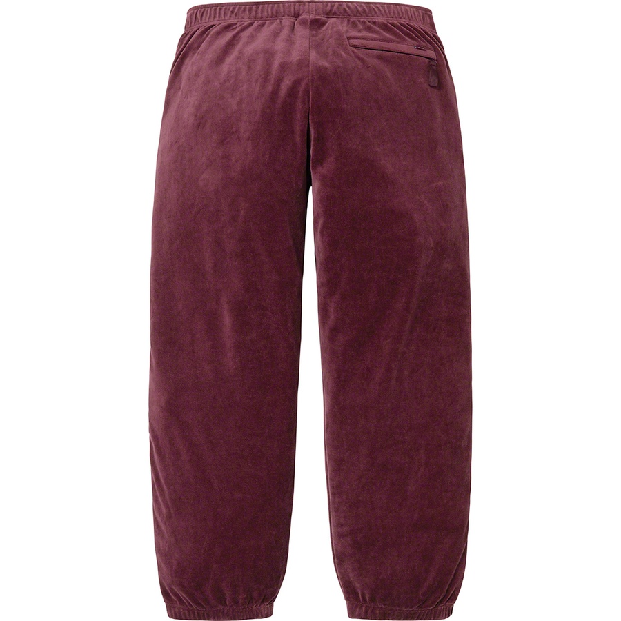 Details on Studded Velour Track Pant Burgundy from fall winter
                                                    2022 (Price is $138)