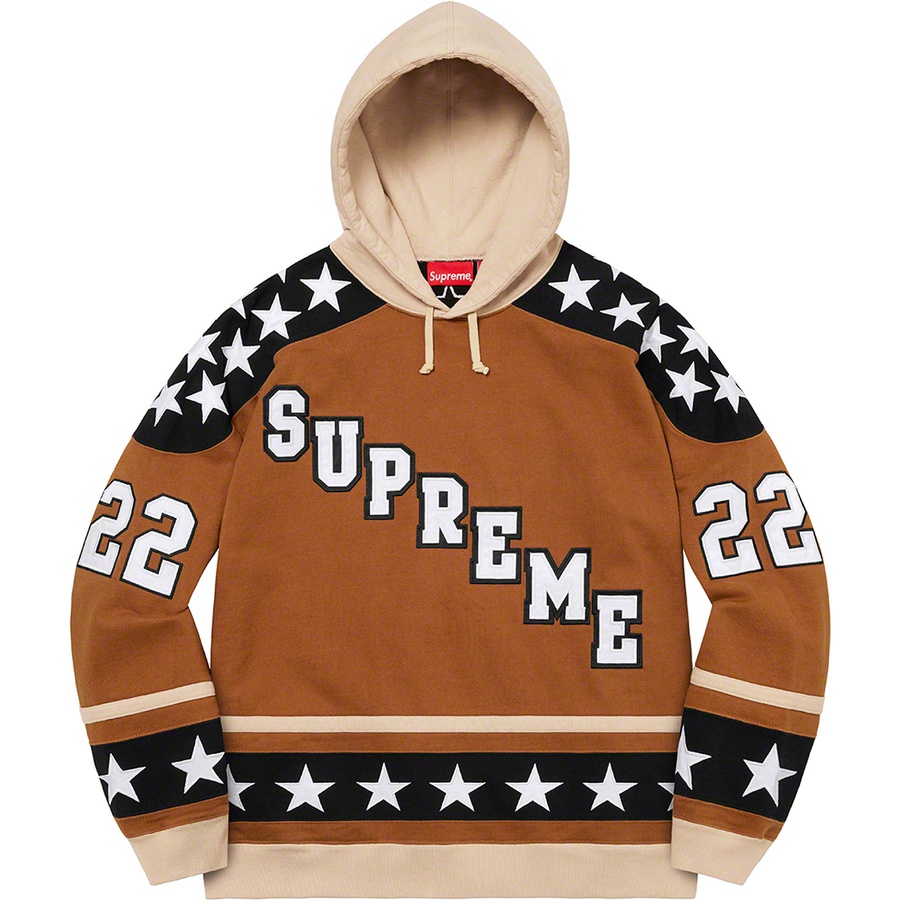 Details on Hockey Hooded Sweatshirt Brown from fall winter 2022 (Price is $178)
