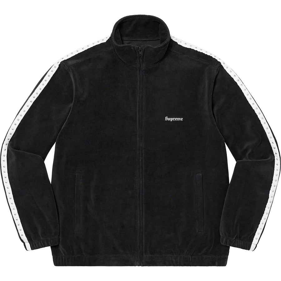 Details on Studded Velour Track Jacket Black from fall winter
                                                    2022 (Price is $148)