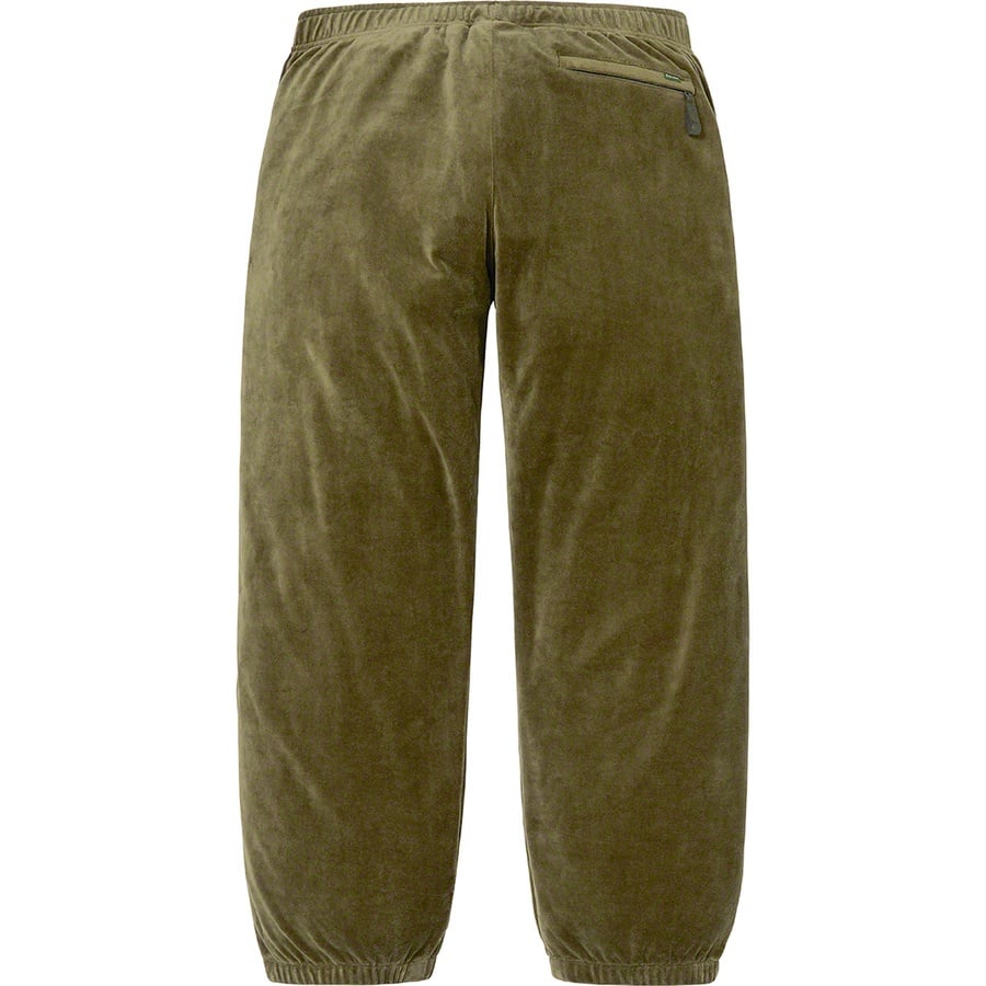 Details on Studded Velour Track Pant Olive from fall winter
                                                    2022 (Price is $138)