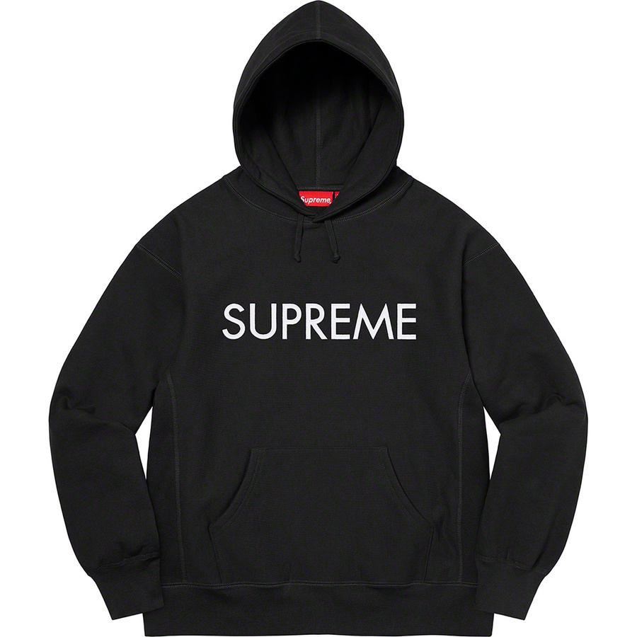 Details on Capital Hooded Sweatshirt Black from fall winter 2022 (Price is $158)