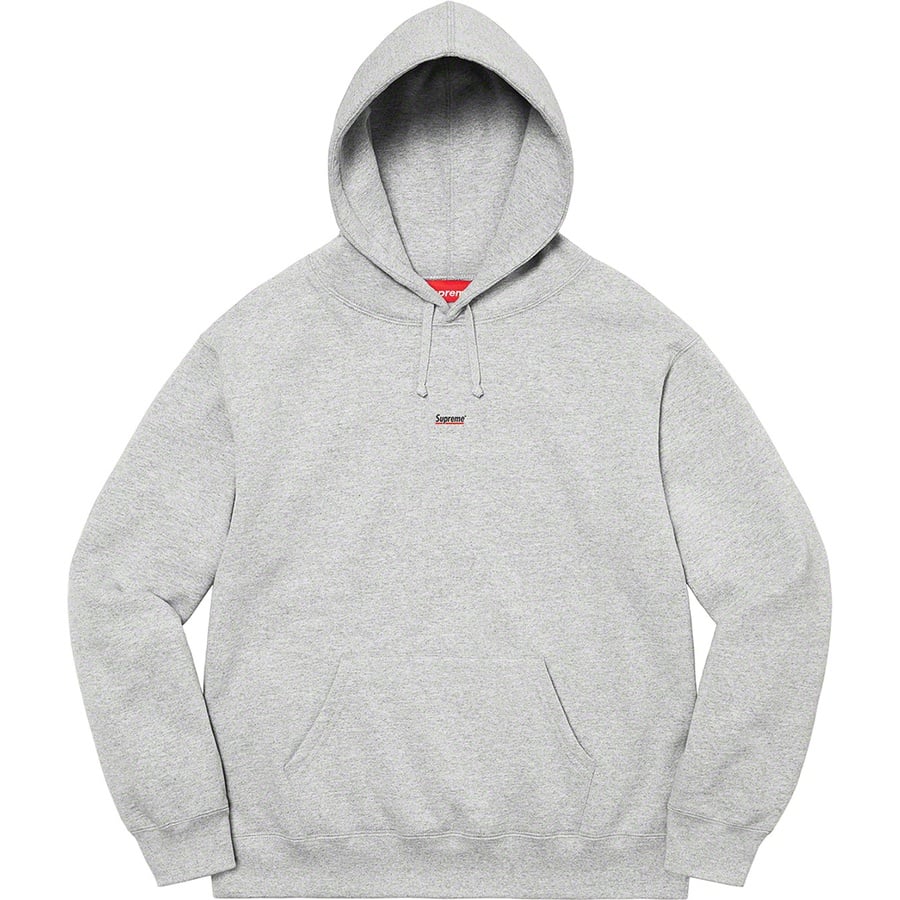 Details on Underline Hooded Sweatshirt Heather Grey from fall winter 2022 (Price is $158)