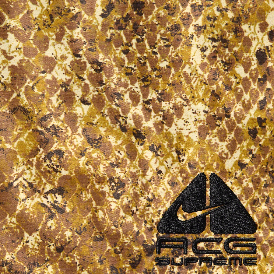 Details on Supreme Nike ACG Nylon Trail Short Gold Snakeskin from fall winter
                                                    2022 (Price is $138)