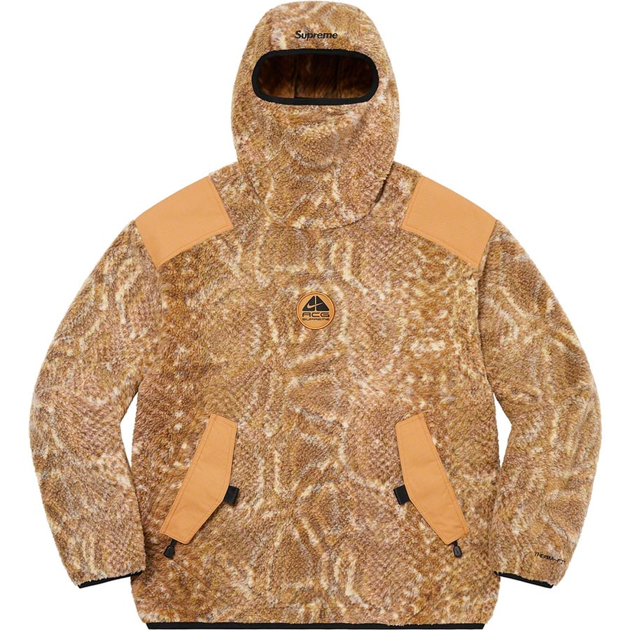 Details on Supreme Nike ACG Fleece Pullover Gold Snakeskin from fall winter
                                                    2022 (Price is $238)