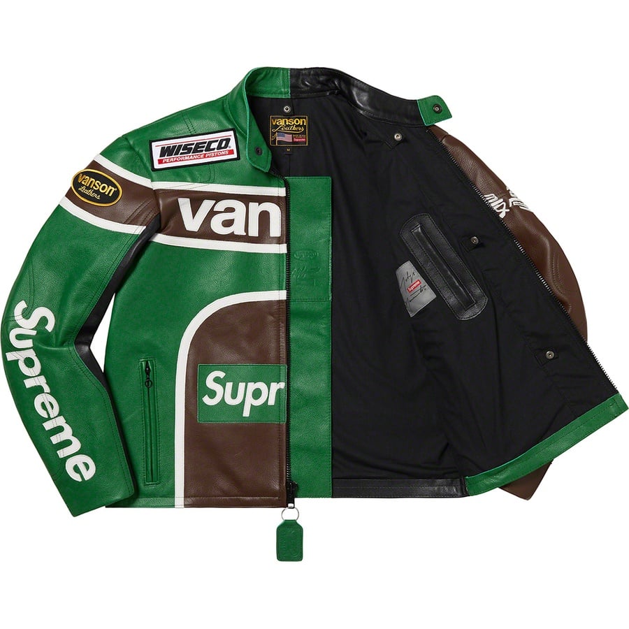 Details on Supreme Yohji Yamamoto Vanson Leathers Split Jacket Green from fall winter
                                                    2022 (Price is $2198)