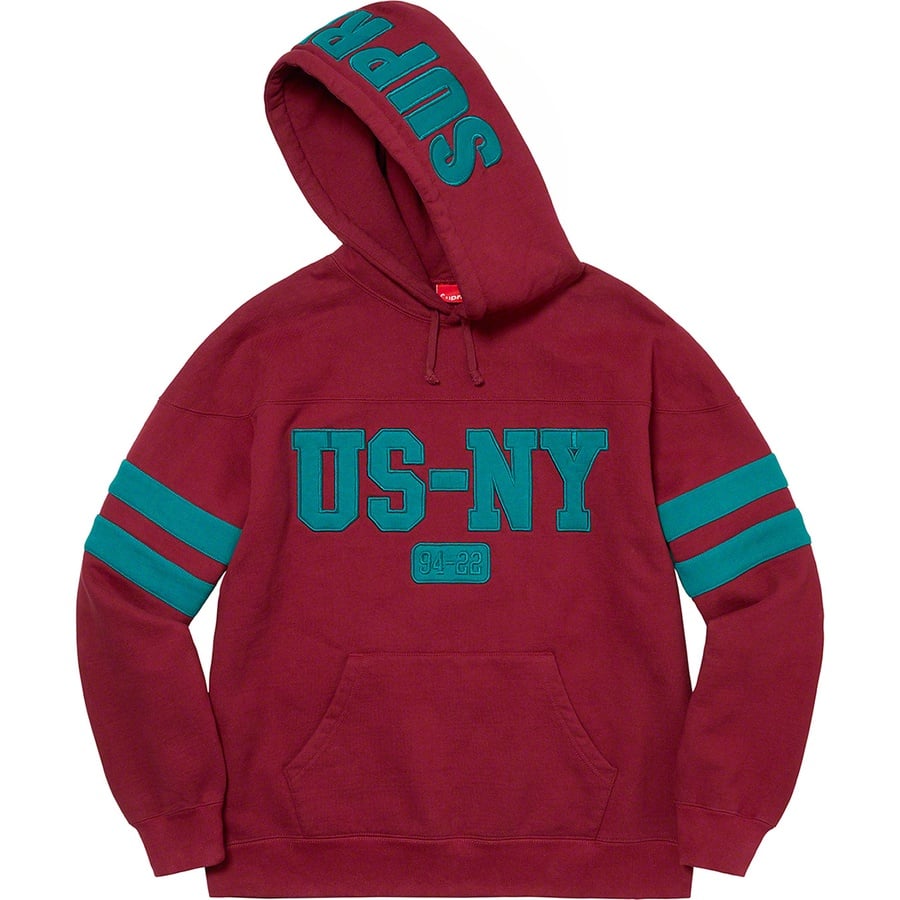 Details on US-NY Hooded Sweatshirt Cardinal from fall winter
                                                    2022 (Price is $168)