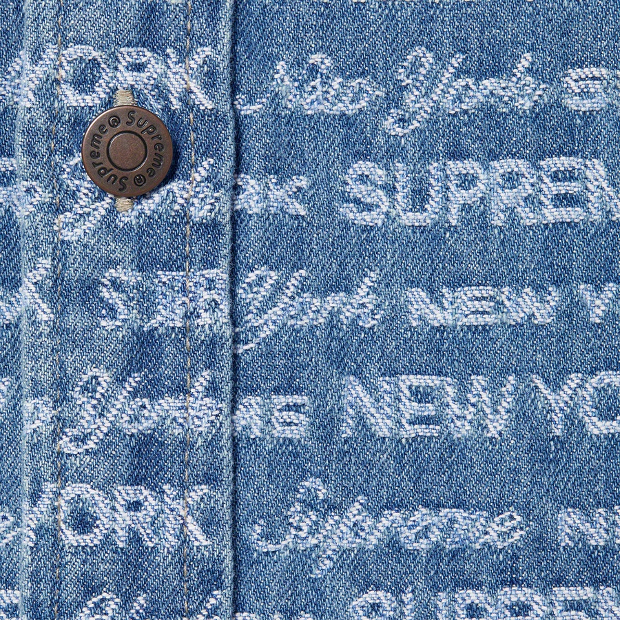 Details on Multi Type Jacquard Denim Shirt Blue from fall winter 2022 (Price is $148)