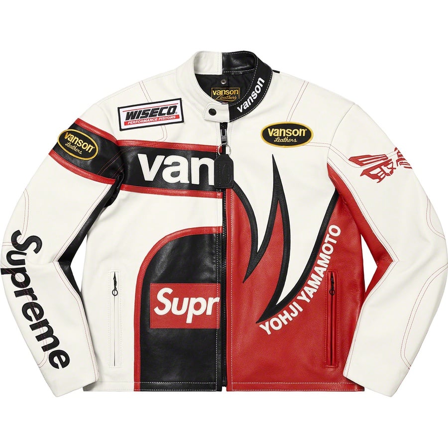 Details on Supreme Yohji Yamamoto Vanson Leathers Split Jacket White from fall winter
                                                    2022 (Price is $2198)