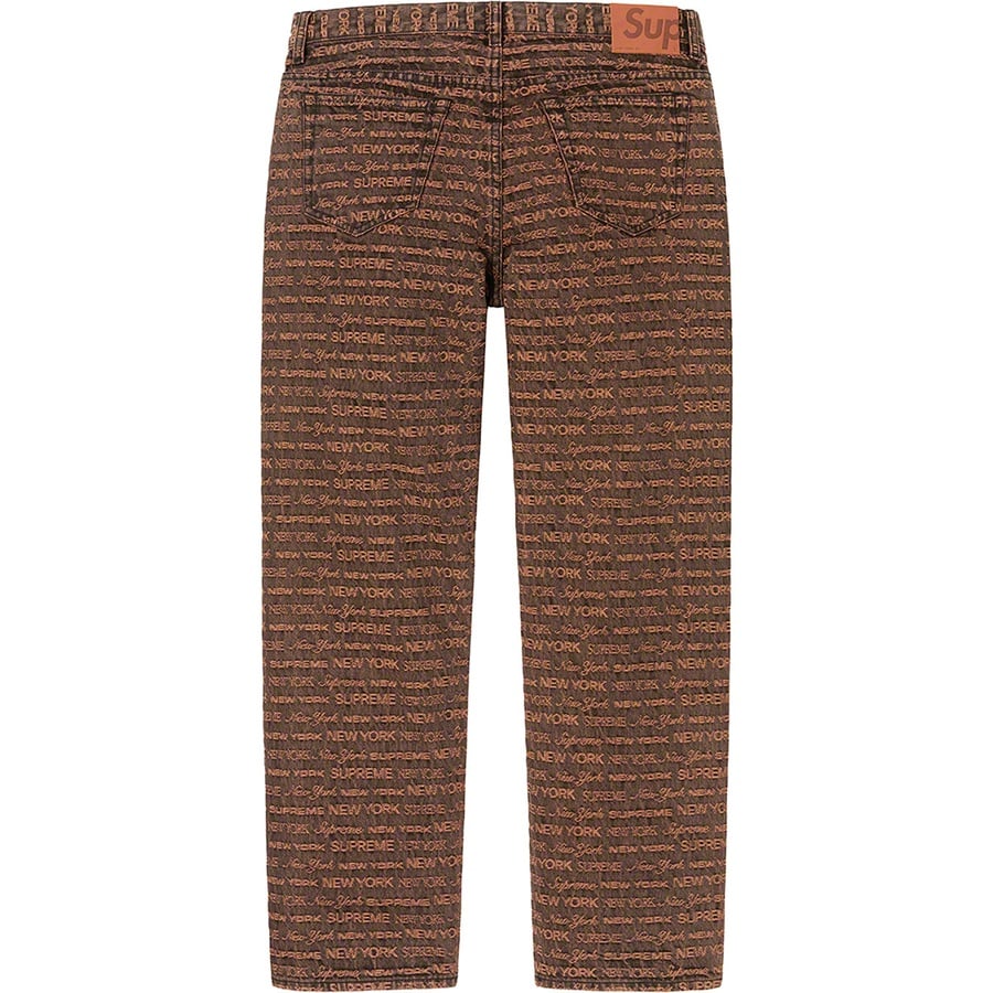 Supreme Multi Type Jacquard Regular Jean (FW22) - Brown - $178