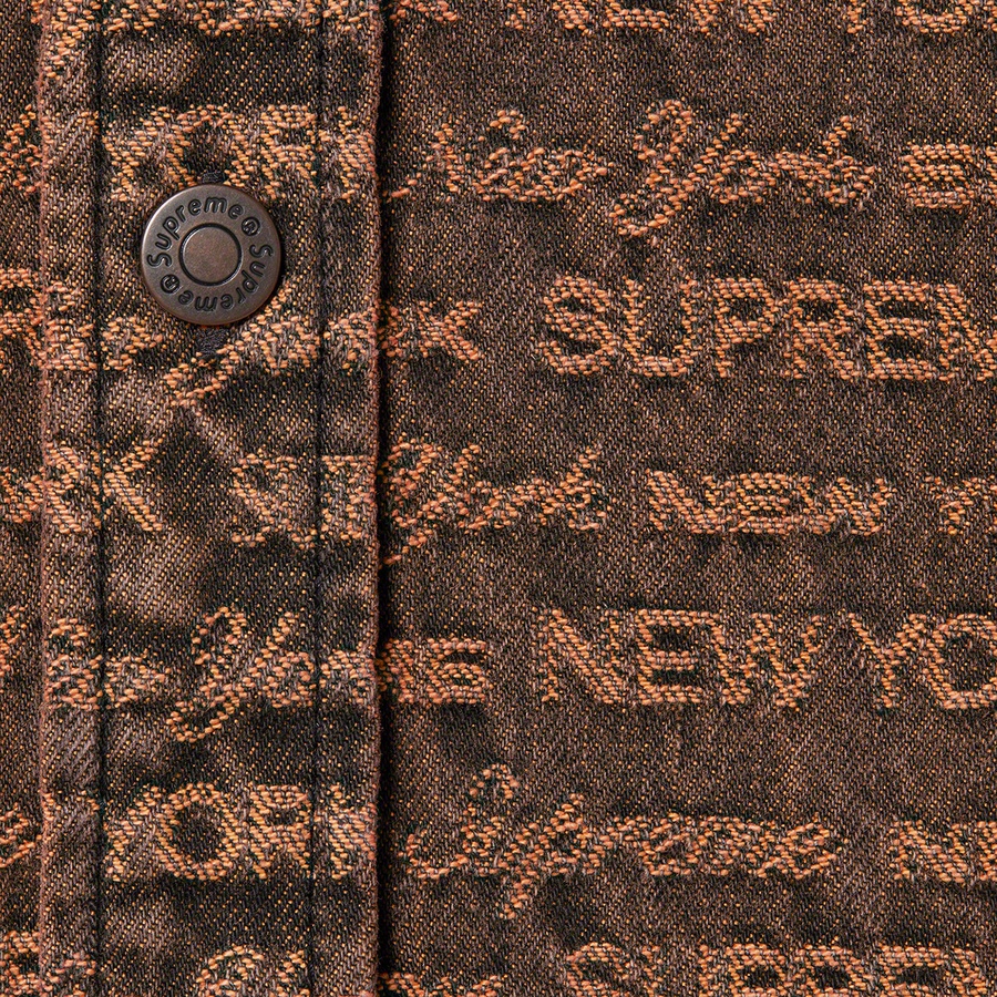 Supreme Multi Type Jacquard Denim Shirt (FW22) - Brown - $148