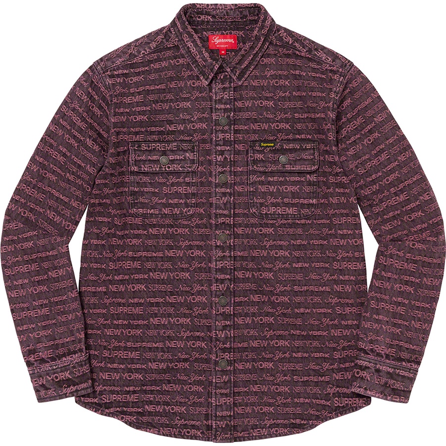 Details on Multi Type Jacquard Denim Shirt Purple from fall winter
                                                    2022 (Price is $148)