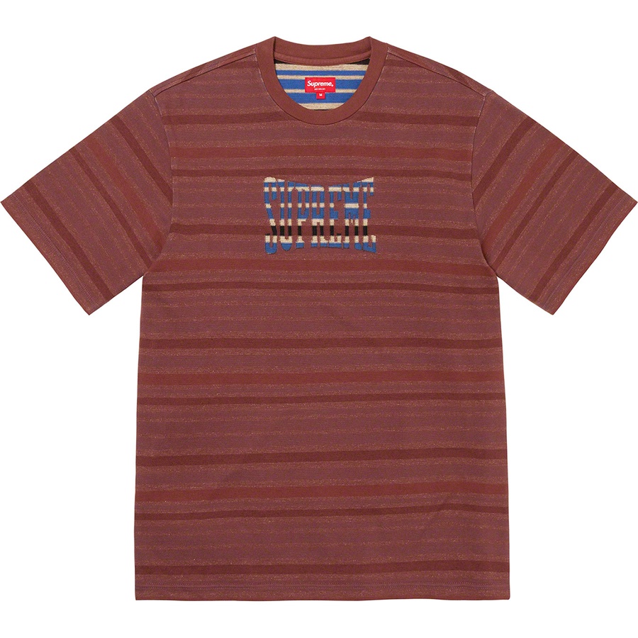 Details on Inverted Stripe S S Top Brown from fall winter 2022 (Price is $88)
