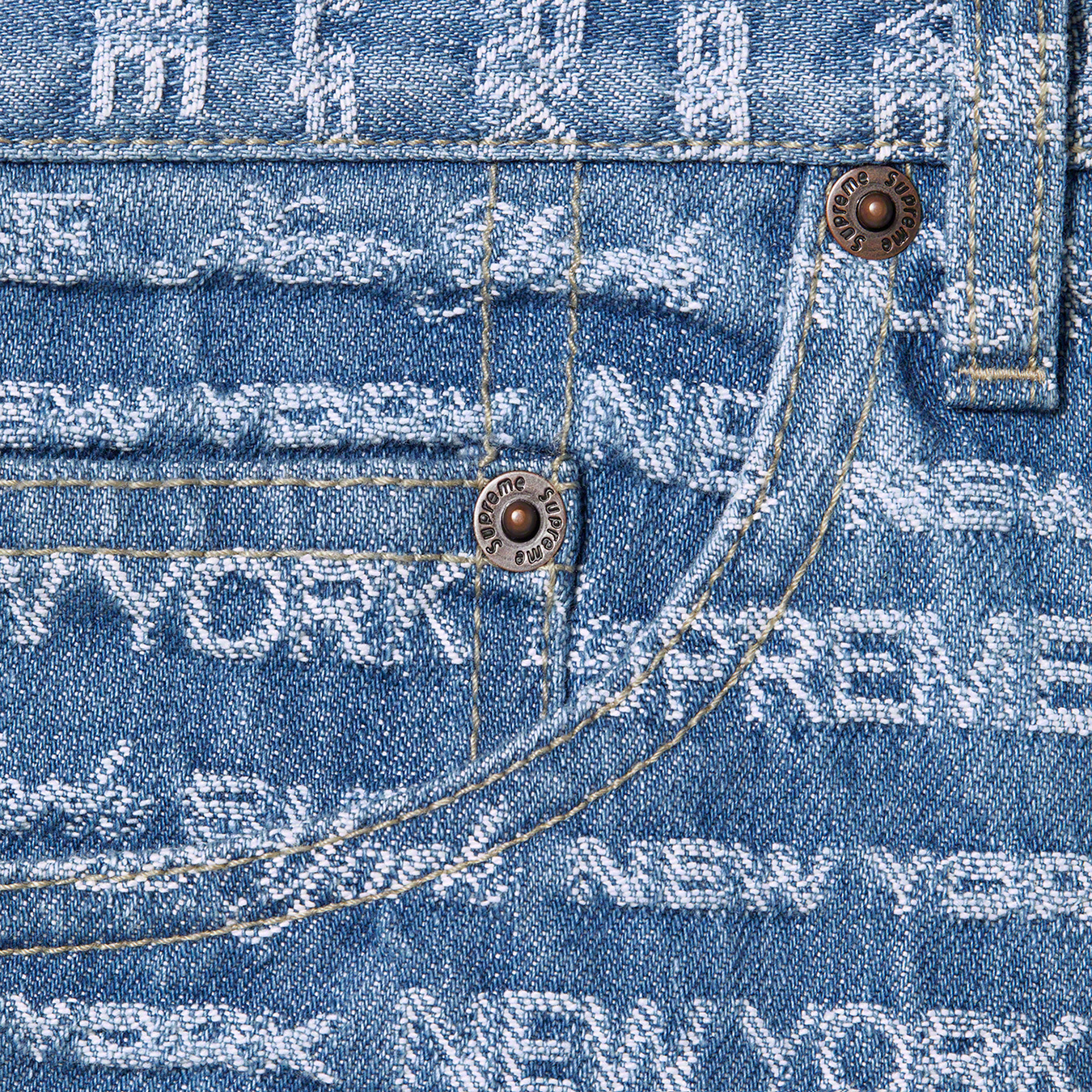 Supreme Archive Denim Jacquard Regular Jean Blue