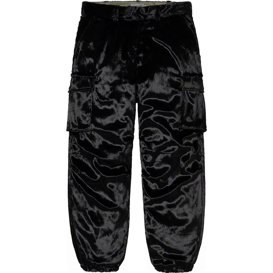 Details on Supreme Yohji Yamamoto Faux Fur Cargo Pant Black from fall winter
                                                    2022 (Price is $298)