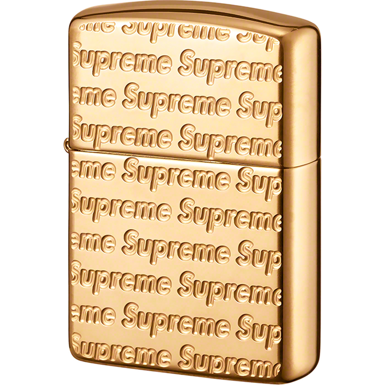 Supreme Repeat Engraved Zippo Gold-