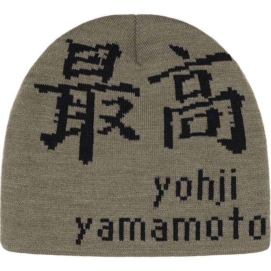 Details on Supreme Yohji Yamamoto Beanie Olive from fall winter
                                                    2022 (Price is $48)