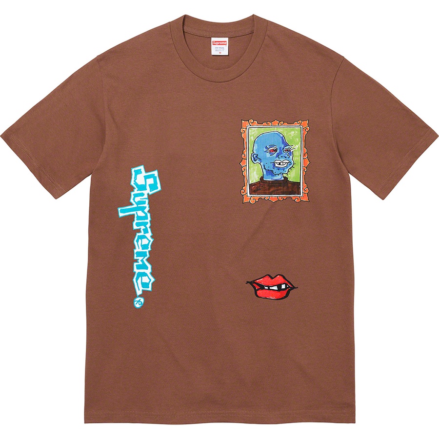 Details on Gonz Portrait Tee Brown from fall winter
                                                    2022 (Price is $40)