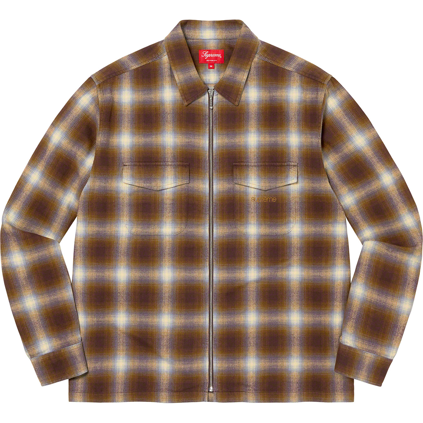 Shadow Plaid Flannel Zip Up Shirt - fall winter 2022 - Supreme