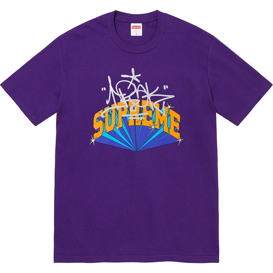 Details on Supreme IRAK Arc Tee Purple from fall winter
                                                    2022 (Price is $44)