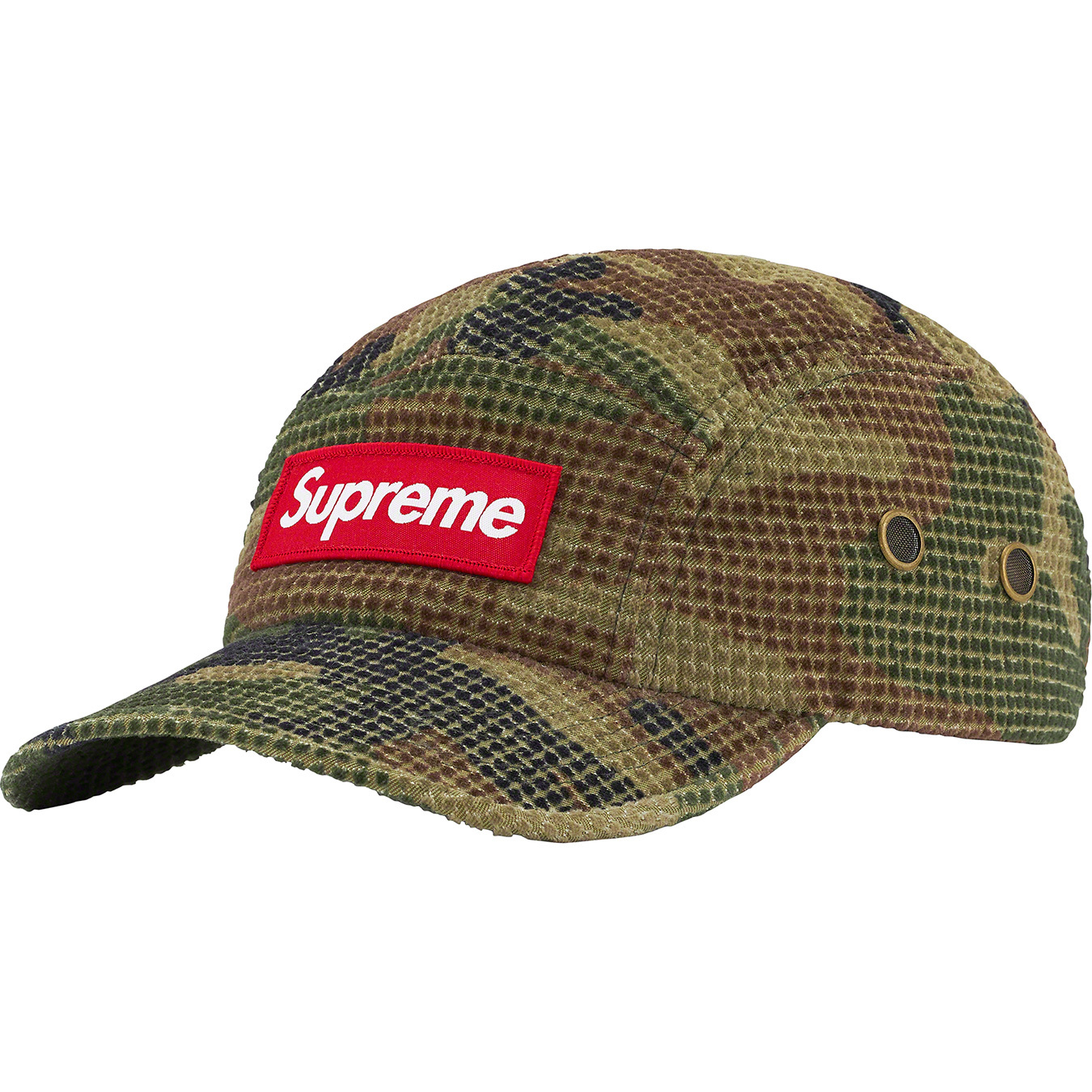 Supreme Camo Grid Velvet Camp Cap Green