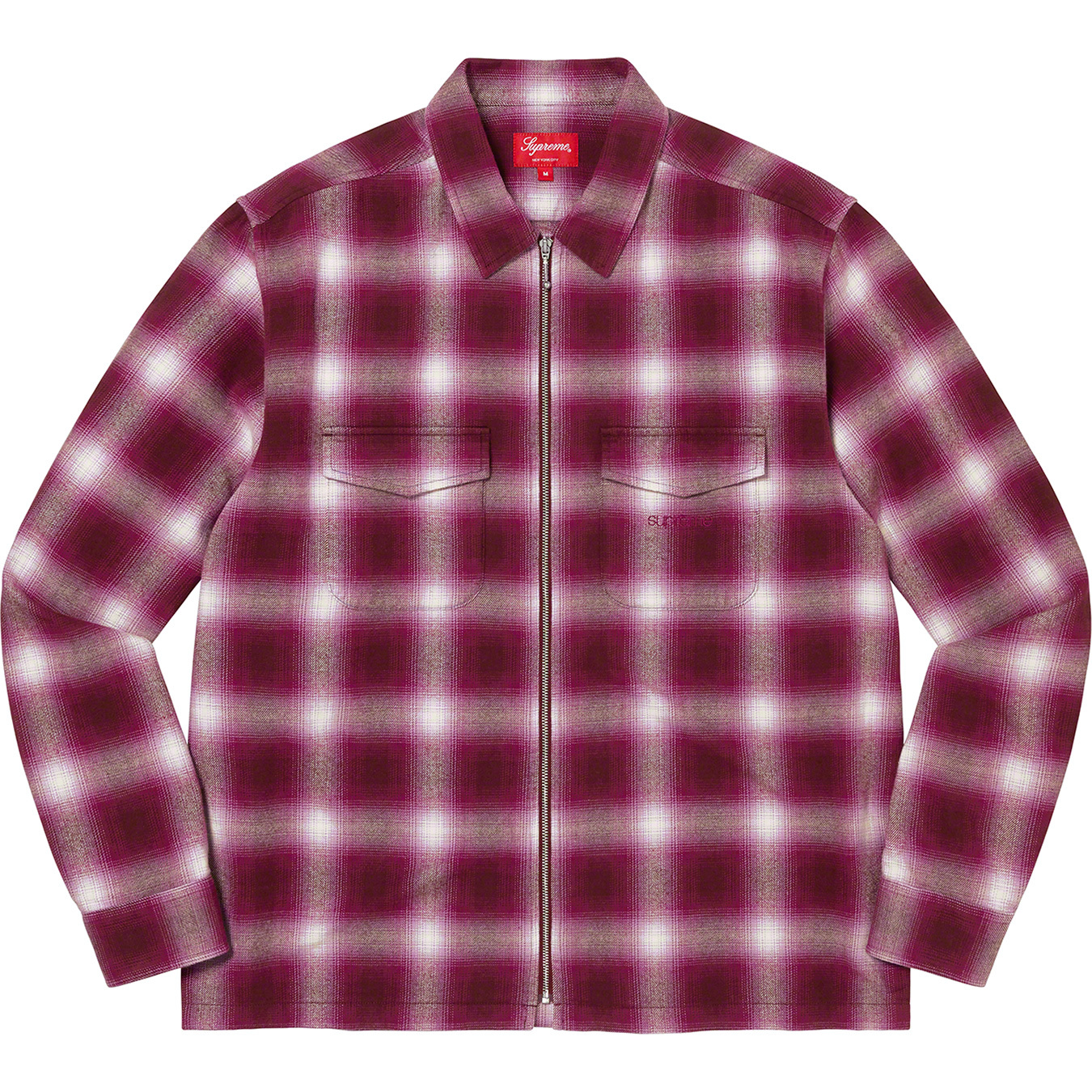 Shadow Plaid Flannel Zip Up Shirt - fall winter 2022 - Supreme