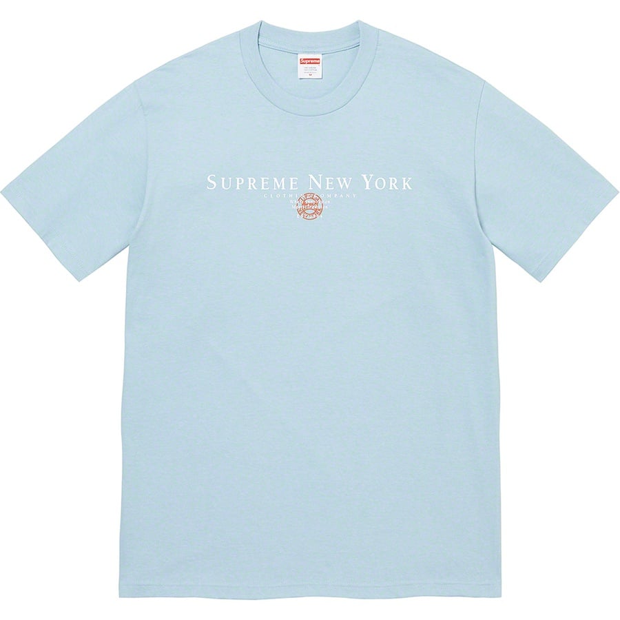 Details on Tradition Tee Dusty Blue from fall winter
                                                    2022 (Price is $40)