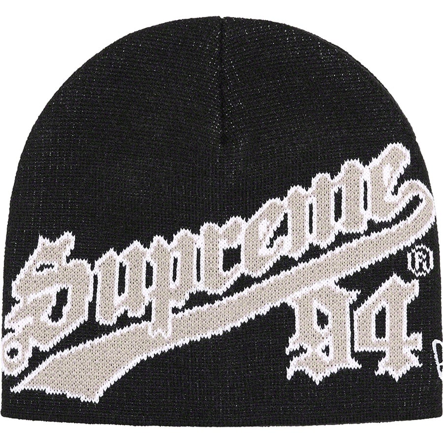 Details on New Era Script Beanie Black from fall winter
                                                    2022 (Price is $40)